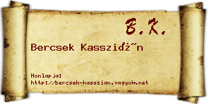 Bercsek Kasszián névjegykártya